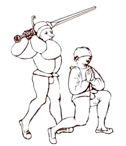 Grabado representando una decapitación. (Sí, el reo parece sonreír… ni idea de por qué, oigan)